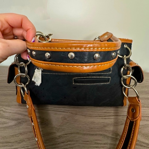 Montana West Black and Tan Shoulder Bag